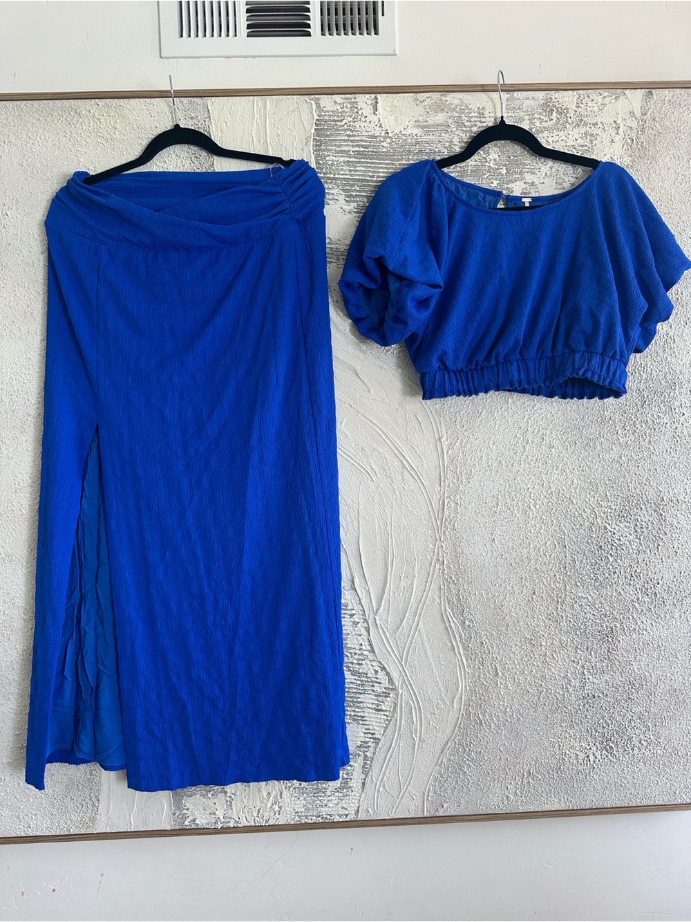 Free People Blue Ribbed Midi Skirt - Women